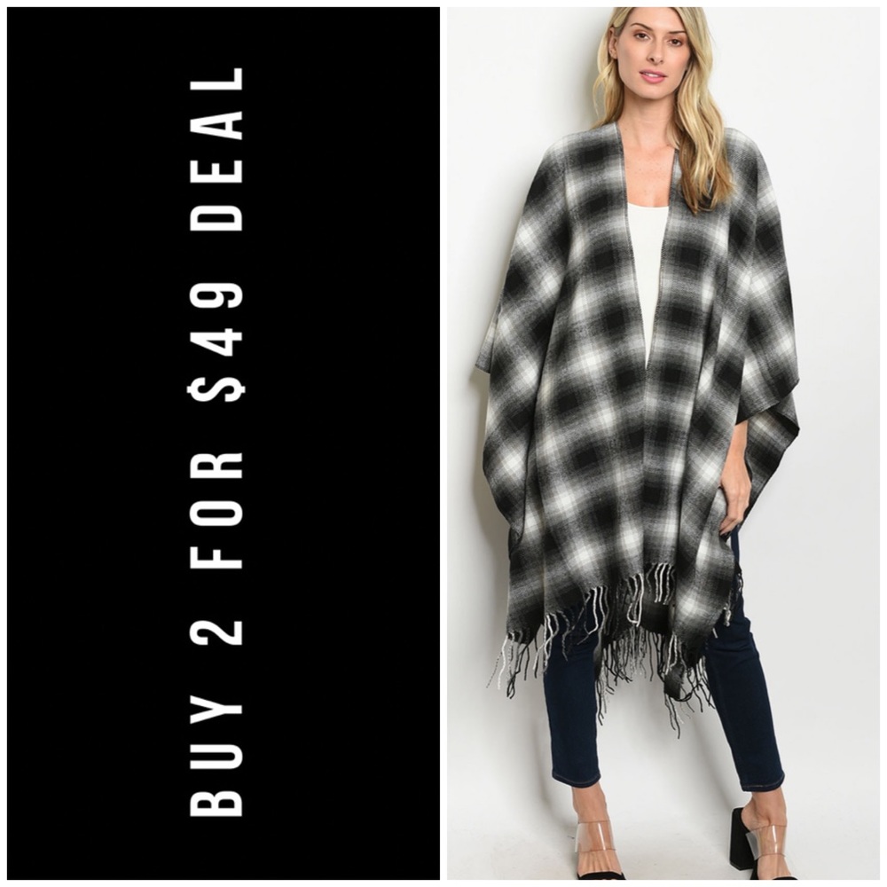 ❄️CHECKED PONCHO